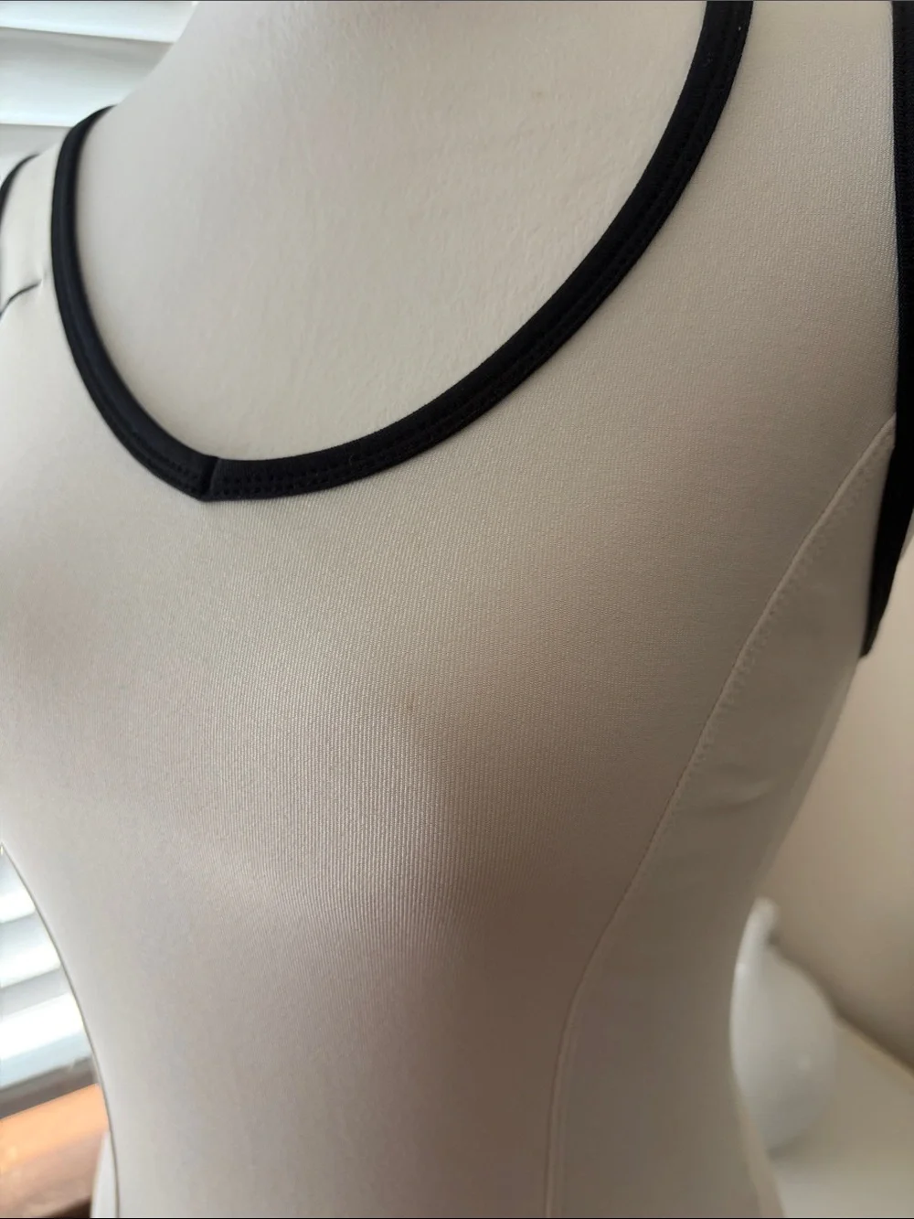 Nike White Tank Top with Black Trim - Women's Athletic Tank